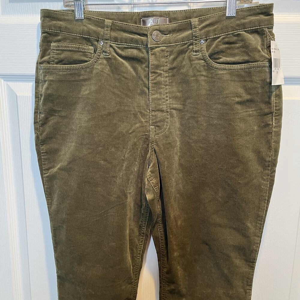Kut from the Kloth 12P Rachael Fab Ab Mom Jean Corduroy Pants Moss High Rise - Picture 6 of 16